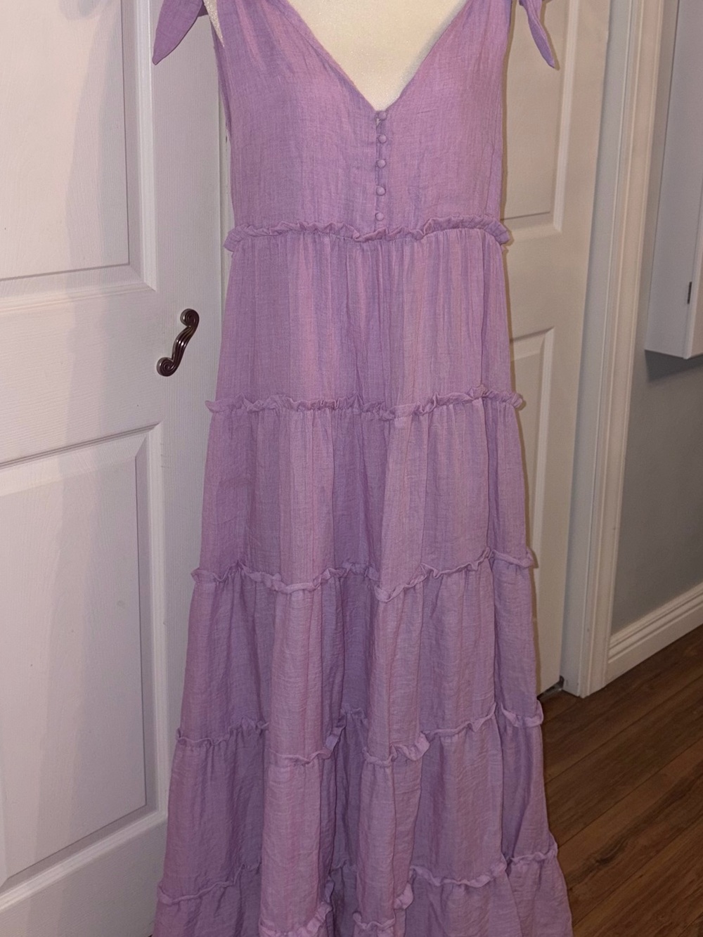 VICI Selene Tiered Maxi Dress – Lilac Purple – XL – 100% Cotton